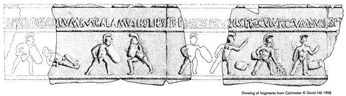 Rollout drawing of fragments from Colchester ( David Hill 1998)