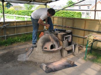 11. Sawing into the tank furnace.