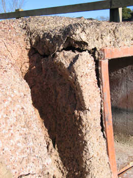 39. Erosion in the area between the furnace and the oven (compare with Photographs 22 and 25).