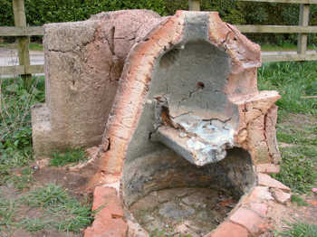 5. The furnace sectioned in half.
