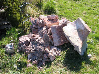 10. The start of the pile of debris by the ash pits.