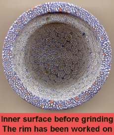 Inner surface of vessel before grinding