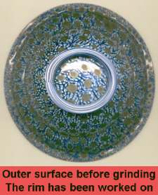 Outer surface of vessel before grinding