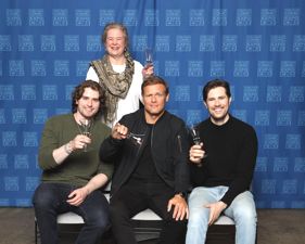 Christie with members of the cast of Outlander