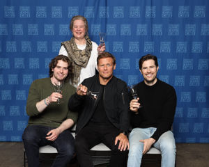 Christie with members of the cast of Outlander Christie with members of the cast of Outlander