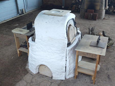 The furnace with ceramic fibre insulation