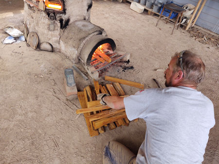 Steve firing the furnace