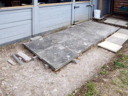 Ten slabs - the drain is covered with the smaller slabs to the right