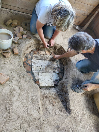 Laying the firepit floor
